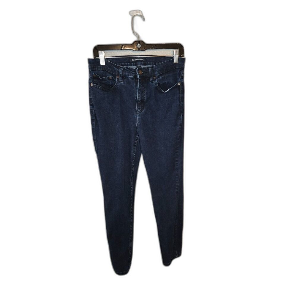 Calvin Klein Women's Dark Wash High Rise Skinny Fit Repreve Ankle Jeans Size 10